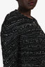 Pre-Loved Chanel™ 2019 Black/White Tweed Single Breasted Collarless Raw Hem Jacket Size 42