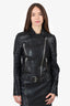 All Saints Black Leather Quilted Biker Jacket Size 2