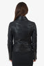 All Saints Black Leather Quilted Biker Jacket Size 2