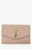 Saint Laurent 2021 Beige Grain De Poudre Leather Uptown Chain Wallet