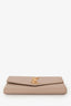 Saint Laurent 2021 Beige Grain De Poudre Leather Uptown Chain Wallet