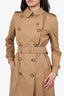 Burberry Beige Belted Trench Coat Size 6 Mens