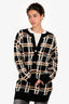 Pre-Loved Chanel™ 2022 Black/White Check Cotton/Alpaca Half Buttoned Sweater Dress Size 38