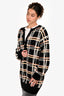 Pre-Loved Chanel™ 2022 Black/White Check Cotton/Alpaca Half Buttoned Sweater Dress Size 38