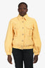 Pre-Loved Chanel™ 2021 Spring Yellow/Pink Tweed Bomber Jacket Size 42