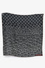 Pre-Loved Chanel™ Black/White Silk Logo Square Scarf