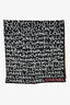 Pre-Loved Chanel™ Black/White Silk Logo Square Scarf
