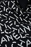 Pre-Loved Chanel™ Black/White Silk Logo Square Scarf