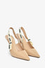 Christian Dior Beige Tech Knit J'adior Slingbacks Size 39.5