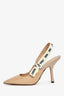 Christian Dior Beige Tech Knit J'adior Slingbacks Size 39.5