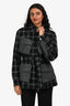 Pre-Loved Chanel™ 2022 Runway Wool Black/Grey Tweed Four Pockets Belted Jacket Size 34