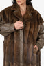 Vintage Brown Raccoon Fur/Leather Coat With Detachable Sleeve Estimated Size L