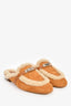 Hermès Brown Suede Sherpa Kelly Oz Mules Size 38