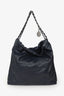 Pre-Loved Chanel™ Navy Leather 22 Small Tote Silver-Hardware