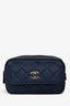 Pre-Loved Chanel™ 2019-20 Navy Caviar Leather Casual Trip Belt Bag with Insert