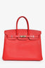 Hermès 2013 Rouge Epsom Leather Birkin 35