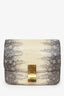 Celine Grey/Cream Lizard Small Classic Box Shoulder Bag