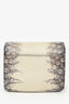 Celine Grey/Cream Lizard Small Classic Box Shoulder Bag