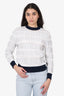 Pre-Loved Chanel™ White/Navy Knit Sweater Size 34