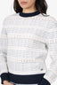 Pre-Loved Chanel™ White/Navy Knit Sweater Size 34