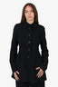 Burberry London Black Single Breasted Button Up Coat Size 8