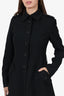Burberry London Black Single Breasted Button Up Coat Size 8