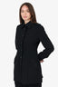 Burberry London Black Single Breasted Button Up Coat Size 8