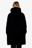 Moncler x Simone Rocha Black Down Velvet 'Margareth' Coat With Floral Applique Size 1