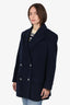 Alexander McQueen Navy Blue Wool/Cashmere Double Breasted Blazer Coat Size 46