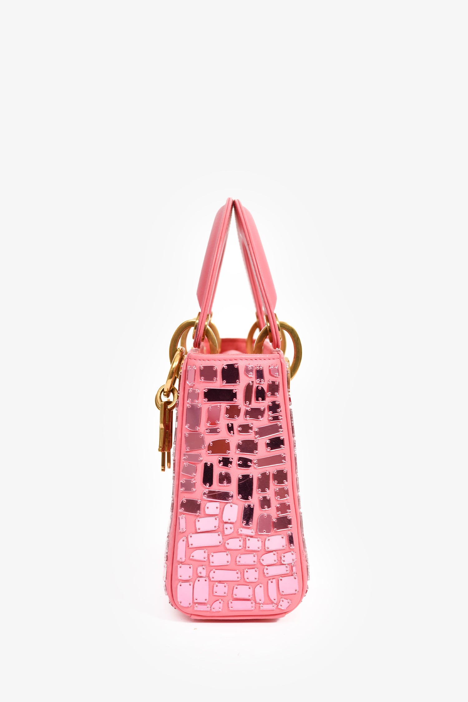 Dior ミッツァ ピンク Christian Dior 2018 Pink Leather 'Lady Dior Mosaic of Mirrors