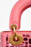 Christian Dior 2018 Pink Leather 'Lady Dior Mosaic of Mirrors' Mini Top Handle with Strap