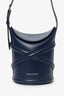 Alexander McQueen Navy Leather 'The Curve' Bucket Bag