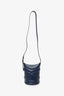 Alexander McQueen Navy Leather 'The Curve' Bucket Bag