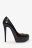 Christian Louboutin Black Patent Leather 'Bianca 140' Platform Heels Size 36