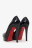 Christian Louboutin Black Patent Leather 'Bianca 140' Platform Heels Size 36