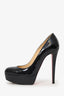 Christian Louboutin Black Patent Leather 'Bianca 140' Platform Heels Size 36