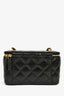 Pre-Loved Chanel™ Pre-Fall 2022 Black Lambskin Small Vanity Case with Chain