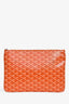 Goyard Orange Goyardine Zip Senat Pouch MM