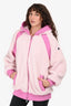 Moose Knuckles Pink Fleece Zip-Up Hoodie Size S