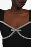 Self Portrait Black Diamante Bow Mini Dress Size 8