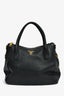 Prada Black Grained Leather Logo Top Handle Bag