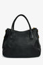 Prada Black Grained Leather Logo Top Handle Bag