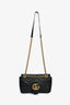Gucci Black Leather GG Marmont Small Crossbody Bag