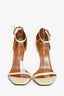 Saint Laurent Cream Leather 'Opyum' Heeled Sandals Size 39