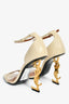 Saint Laurent Cream Leather 'Opyum' Heeled Sandals Size 39