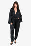 Stella McCartney Black Pleated Plunge Jumpsuit Size 42