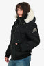 Moose Knuckle Black Fur Hooded Down Parka Jacket Size M