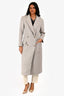 Sandro Grey Wool Double-Faced Long Coat Size XS/S