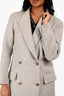 Sandro Grey Wool Double-Faced Long Coat Size XS/S