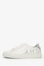 Givenchy White/Silver Leather Low Top Sneakers Size 37.5